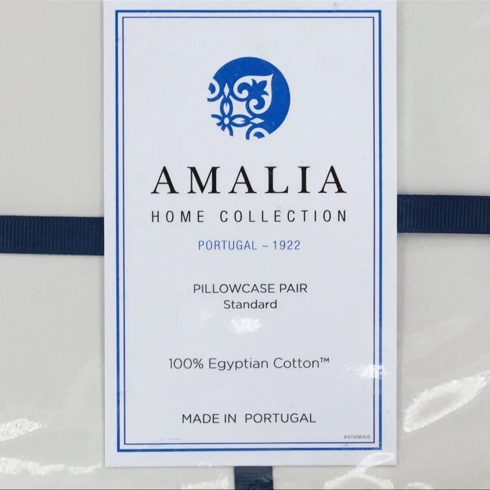 Amalia Pillowcase Pair Standard 100% Egyptian Cotton‎ Suave Pale Grey 21x32”